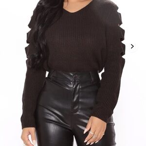 Made the Cut Black Cutout Sweater